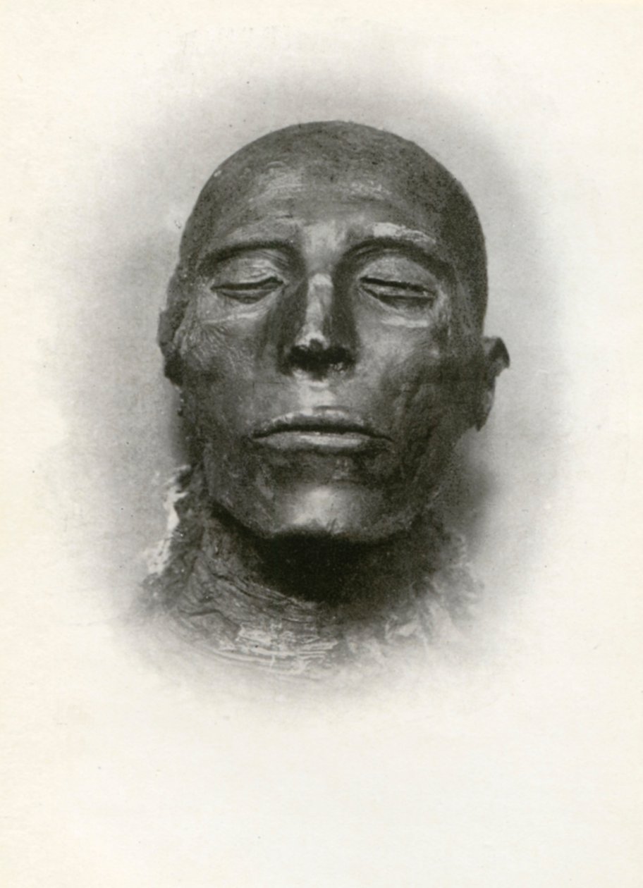 Tête de la momie de Séthi Ier, pharaon égyptien de la 19e dynastie, vers 1279 av. J.-C., 1926 - Winifred Mabel Brunton