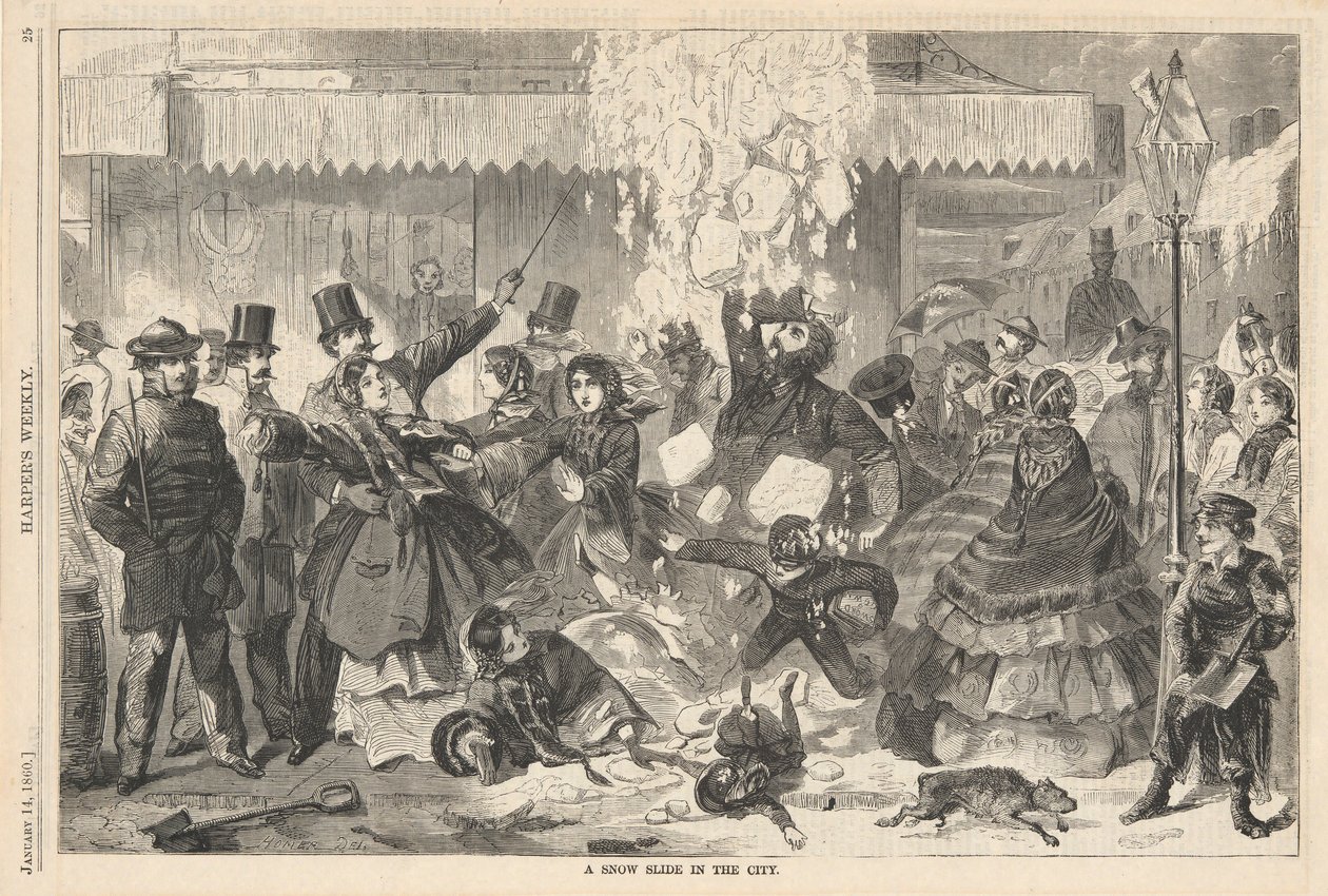 Une avalanche en ville, de Harper - Winslow Homer