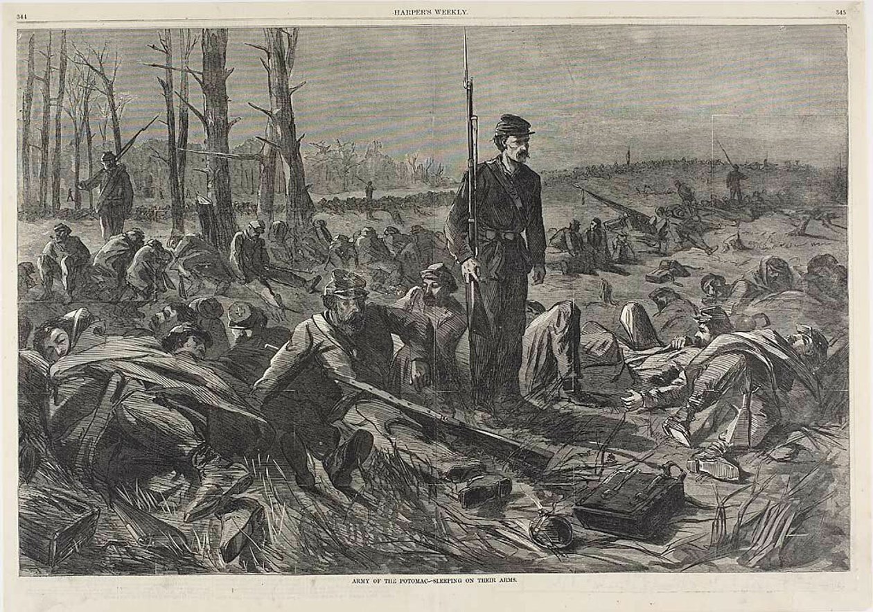 Armée du Potomac - Dormir sur les bras - Winslow Homer