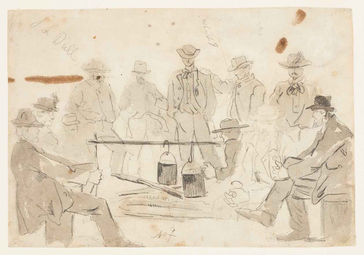 Feu de camp avec des soldats - Winslow Homer
