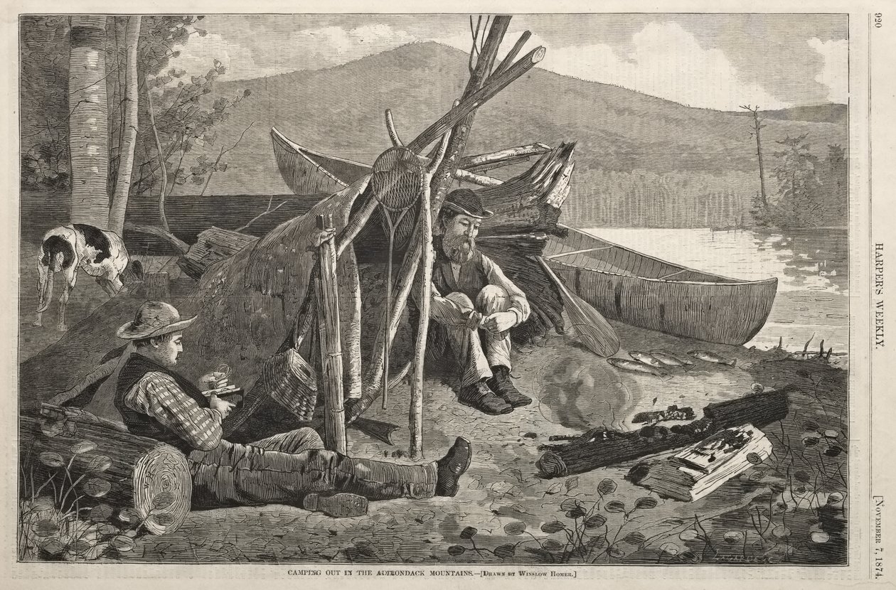 Camping dans les montagnes des Adirondacks - Winslow Homer