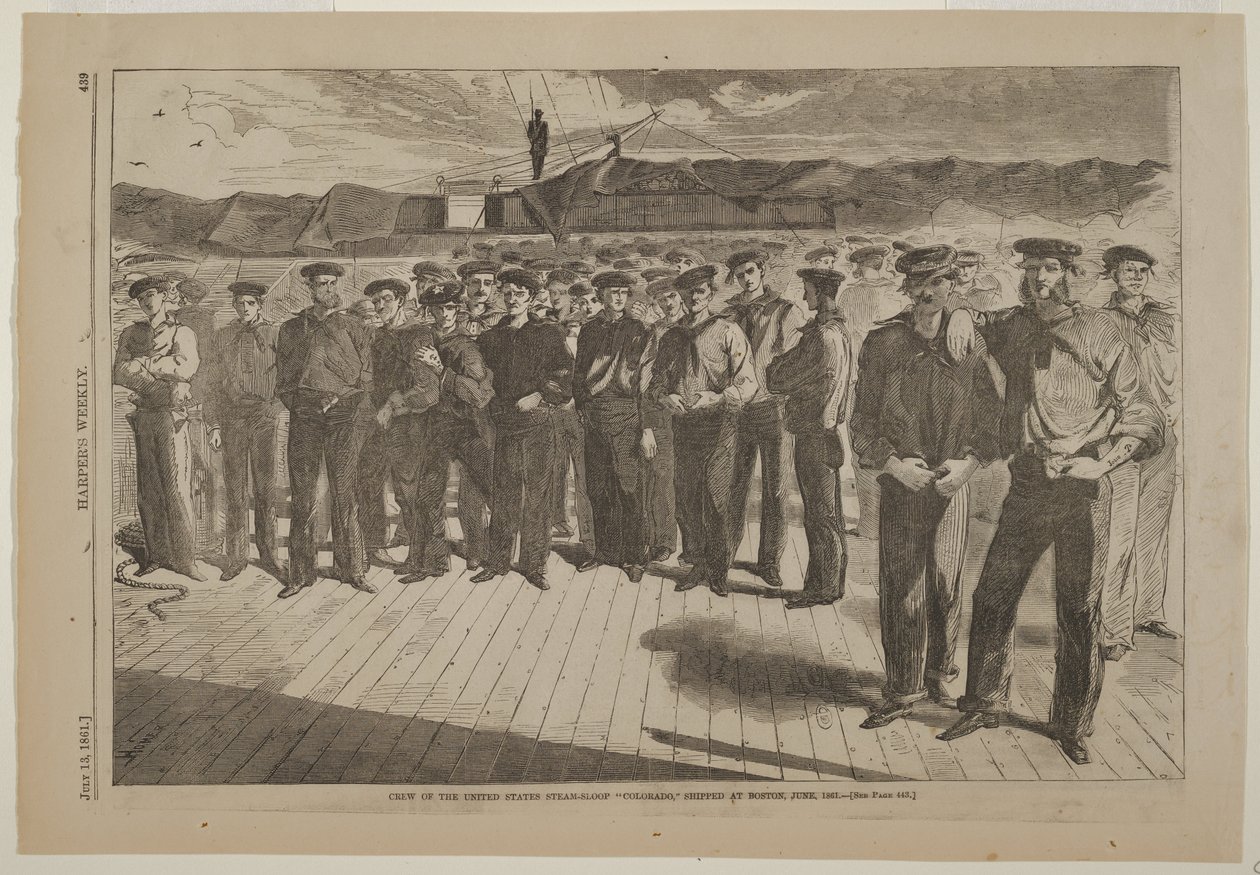Équipage du sloop à vapeur américain Colorado embarqué à Boston, juin 1861 - Winslow Homer