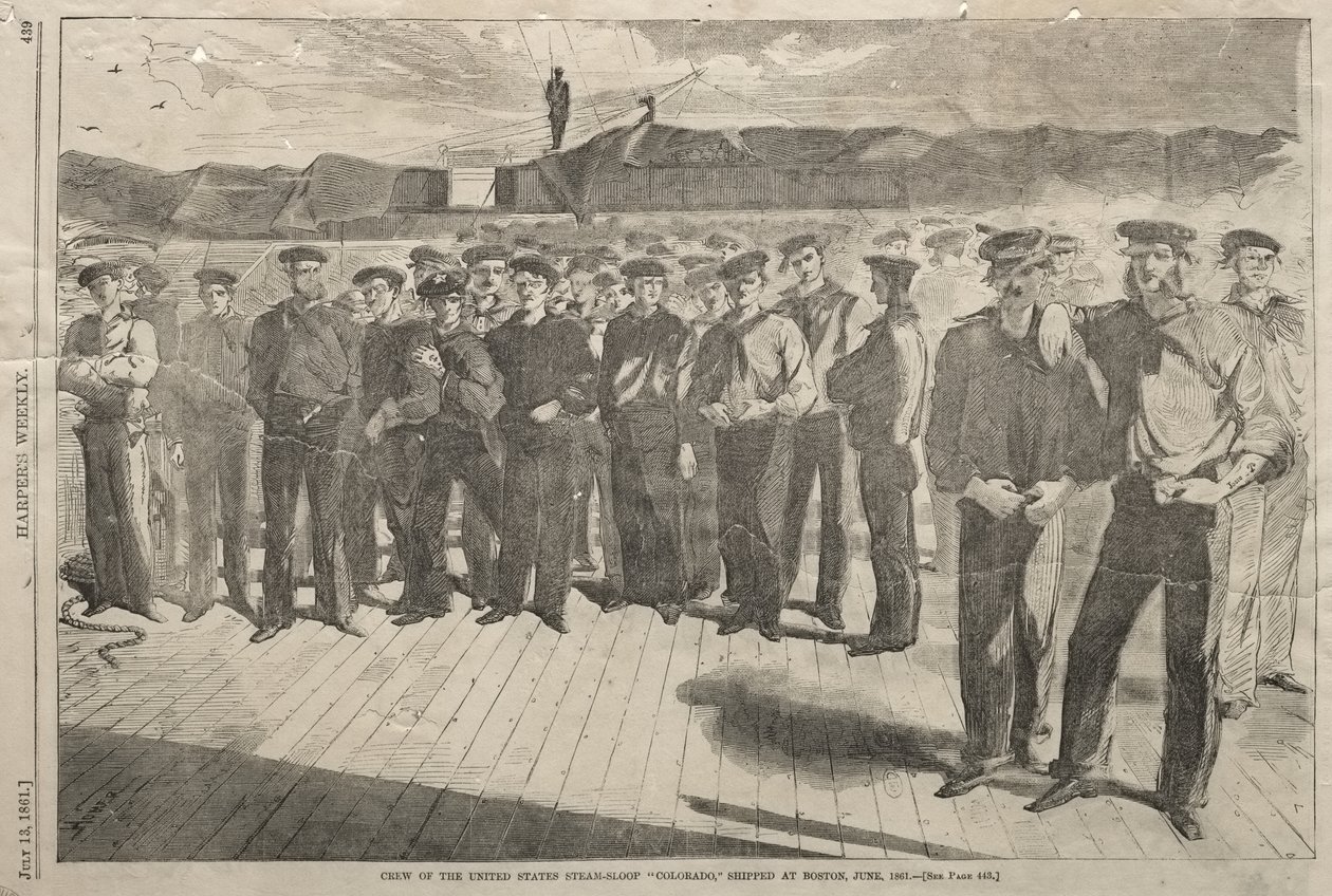 Équipage de la goélette à vapeur américaine « Colorado », embarquée à Boston en juin 1861 - Winslow Homer