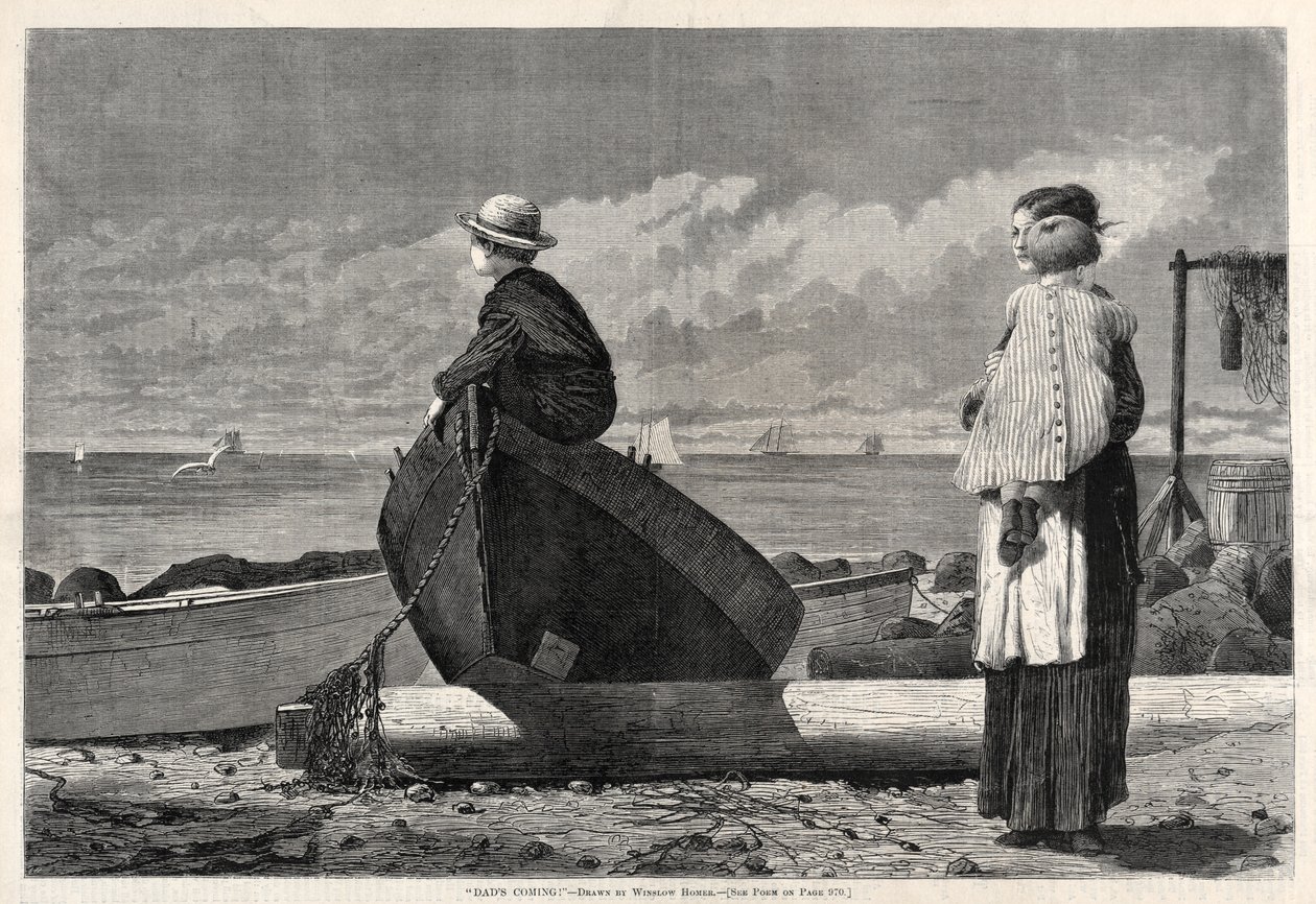 Papa arrive!, 1873 - Winslow Homer