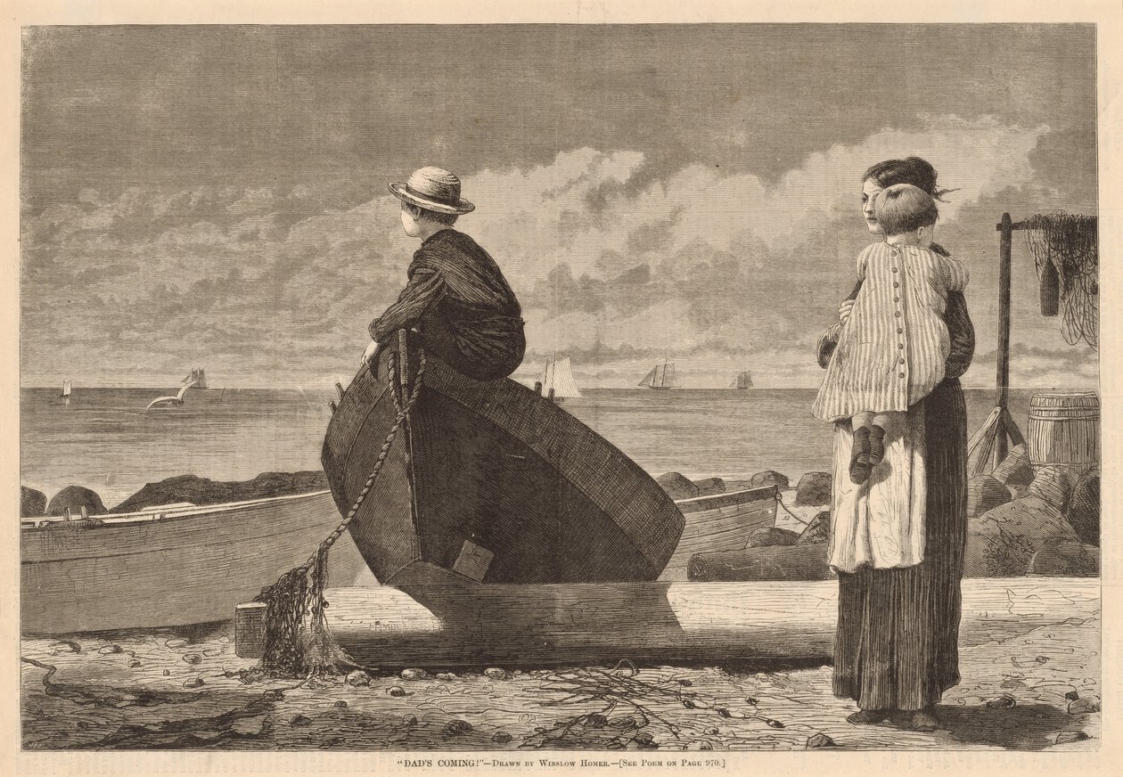 Papa arrive ! - Winslow Homer