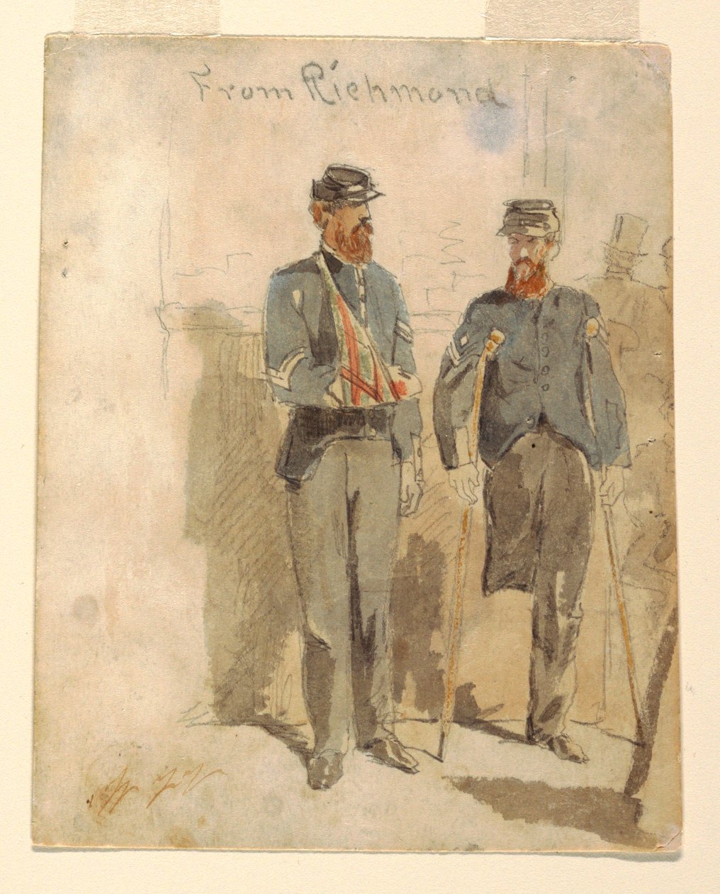 Dessin, "From Richmond" ; Deux soldats blessés, 1862 - Winslow Homer