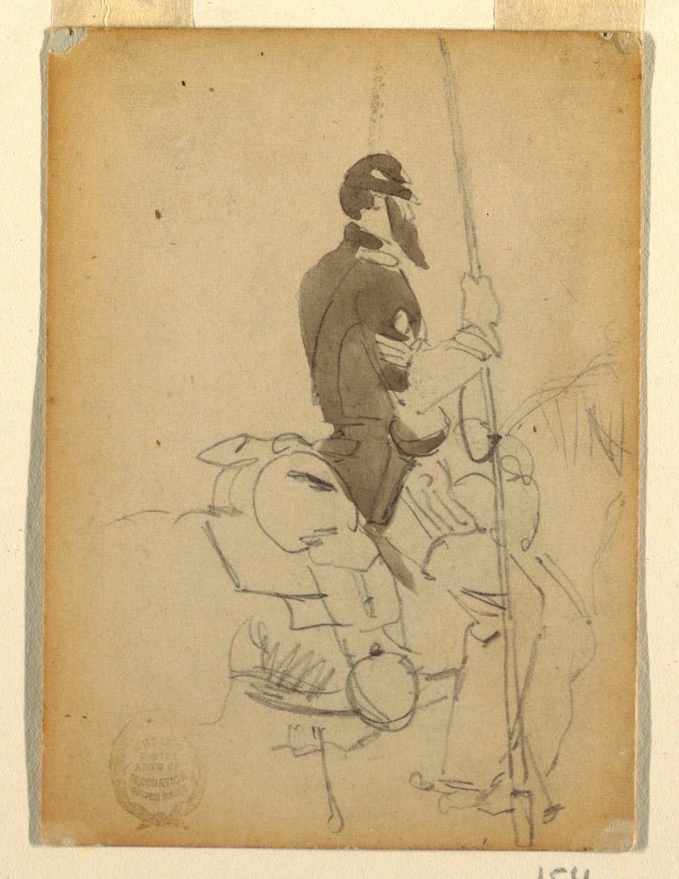 Dessin, cavalier à cheval, 1862 - Winslow Homer