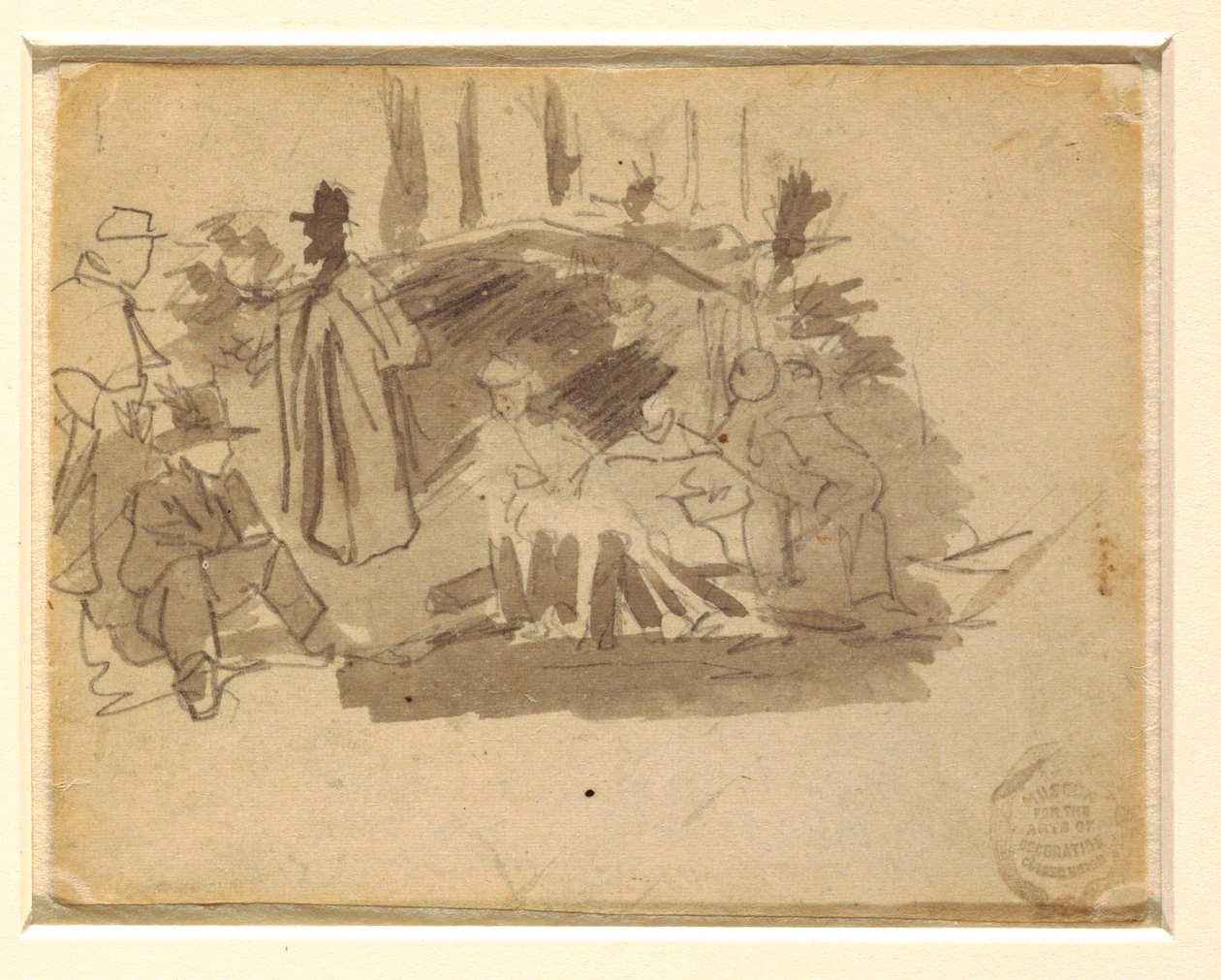 Dessin, camping de soldats, 1862 - Winslow Homer