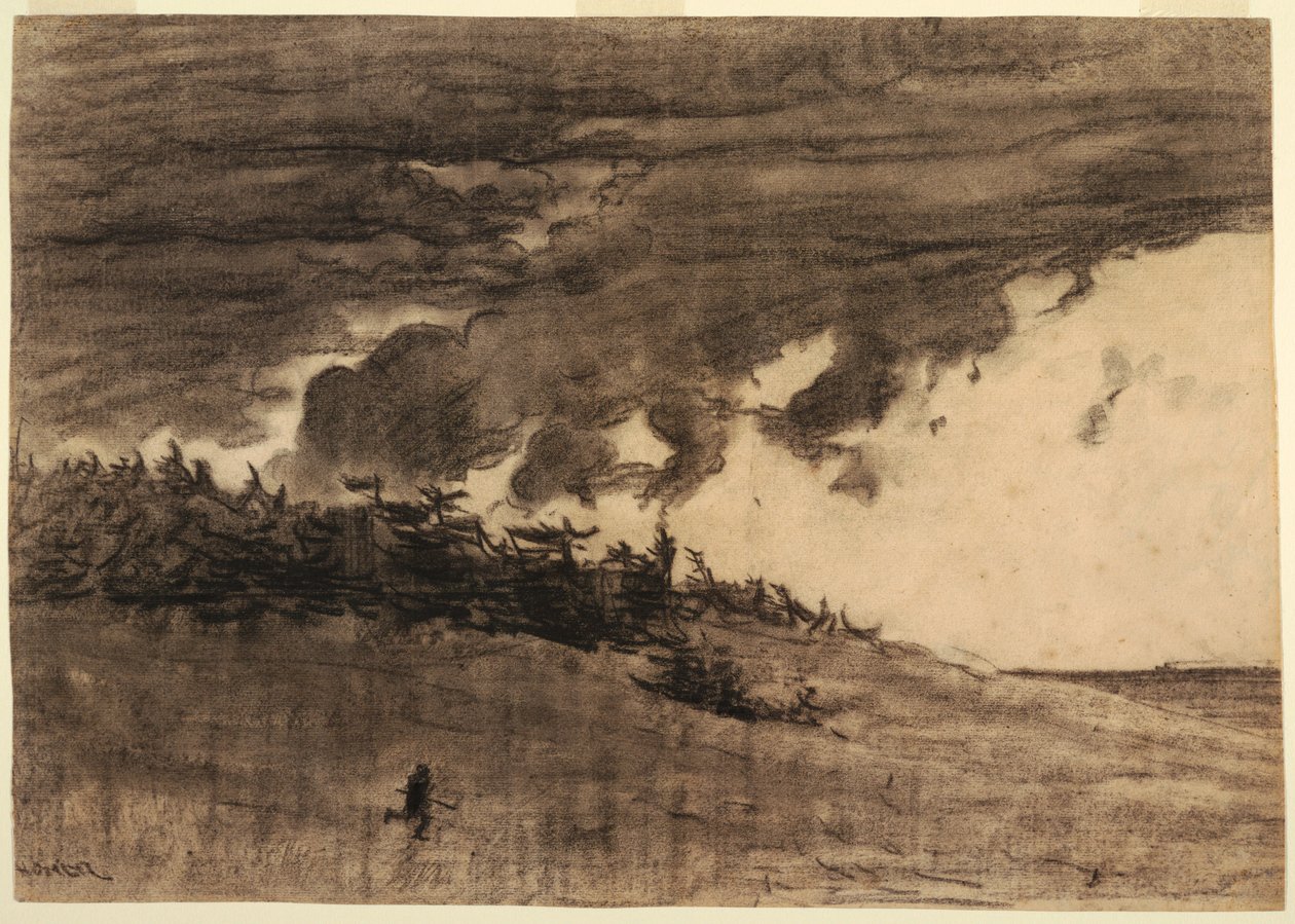Dessin, Tempête à venir (rivage avec ciel nuageux), probablement 1884 - Winslow Homer
