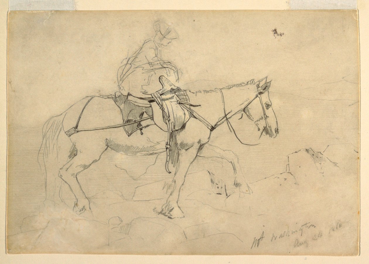 Dessin, étude pour "Bridle Path, White Mountains", 24 août 1868 - Winslow Homer
