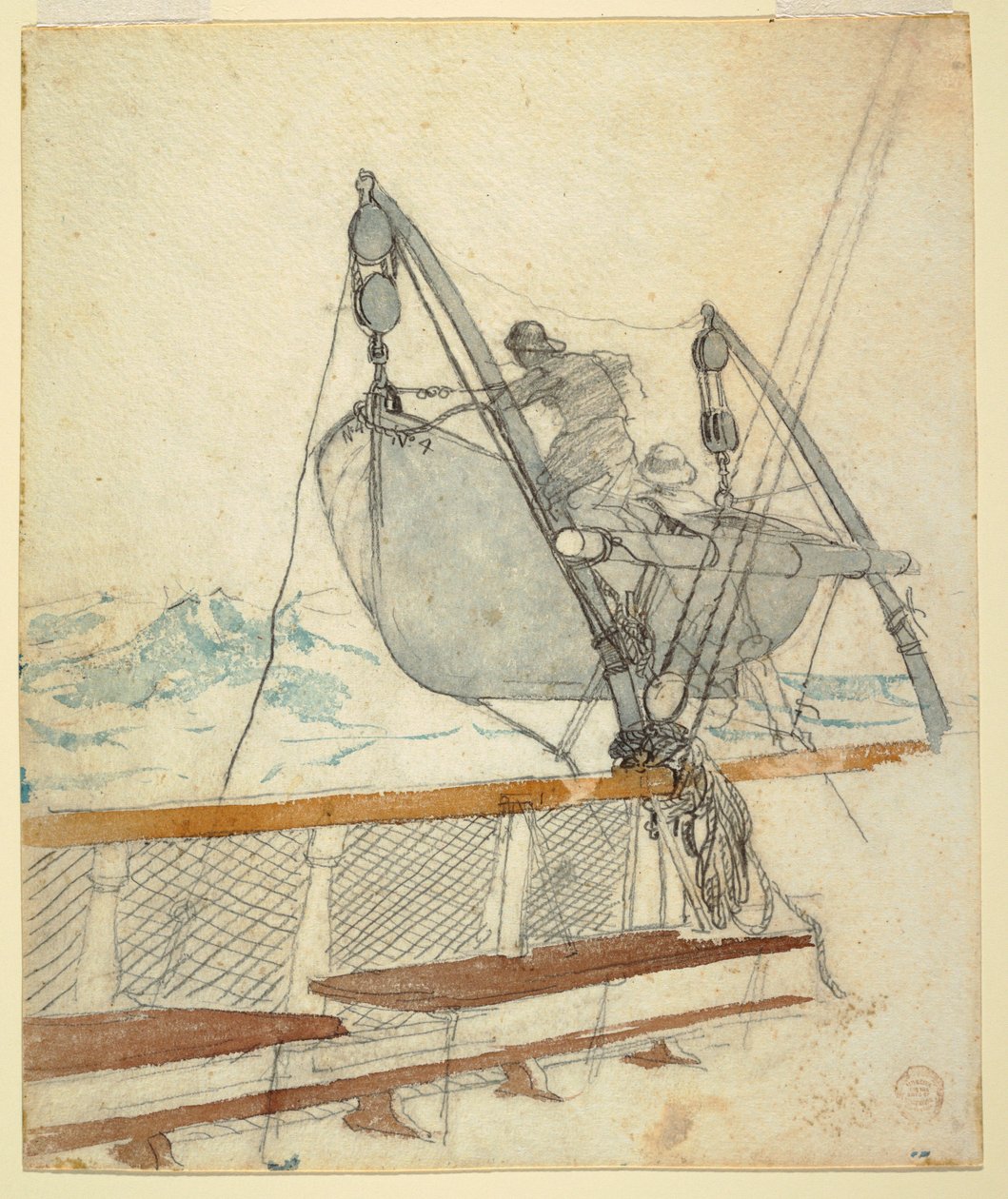Dessin, étude pour "Le signal de détresse", 1881 - Winslow Homer