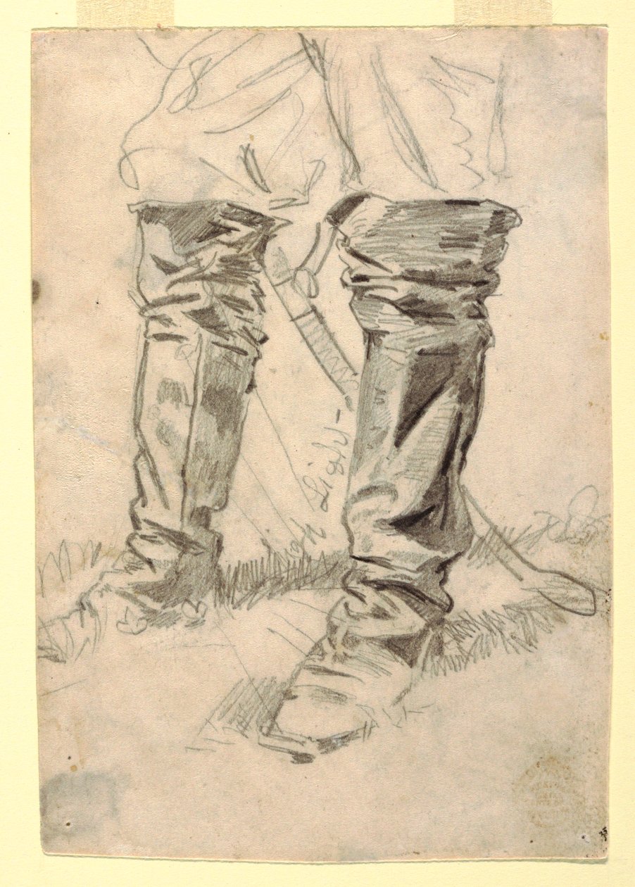 Dessin, étude de bottes d