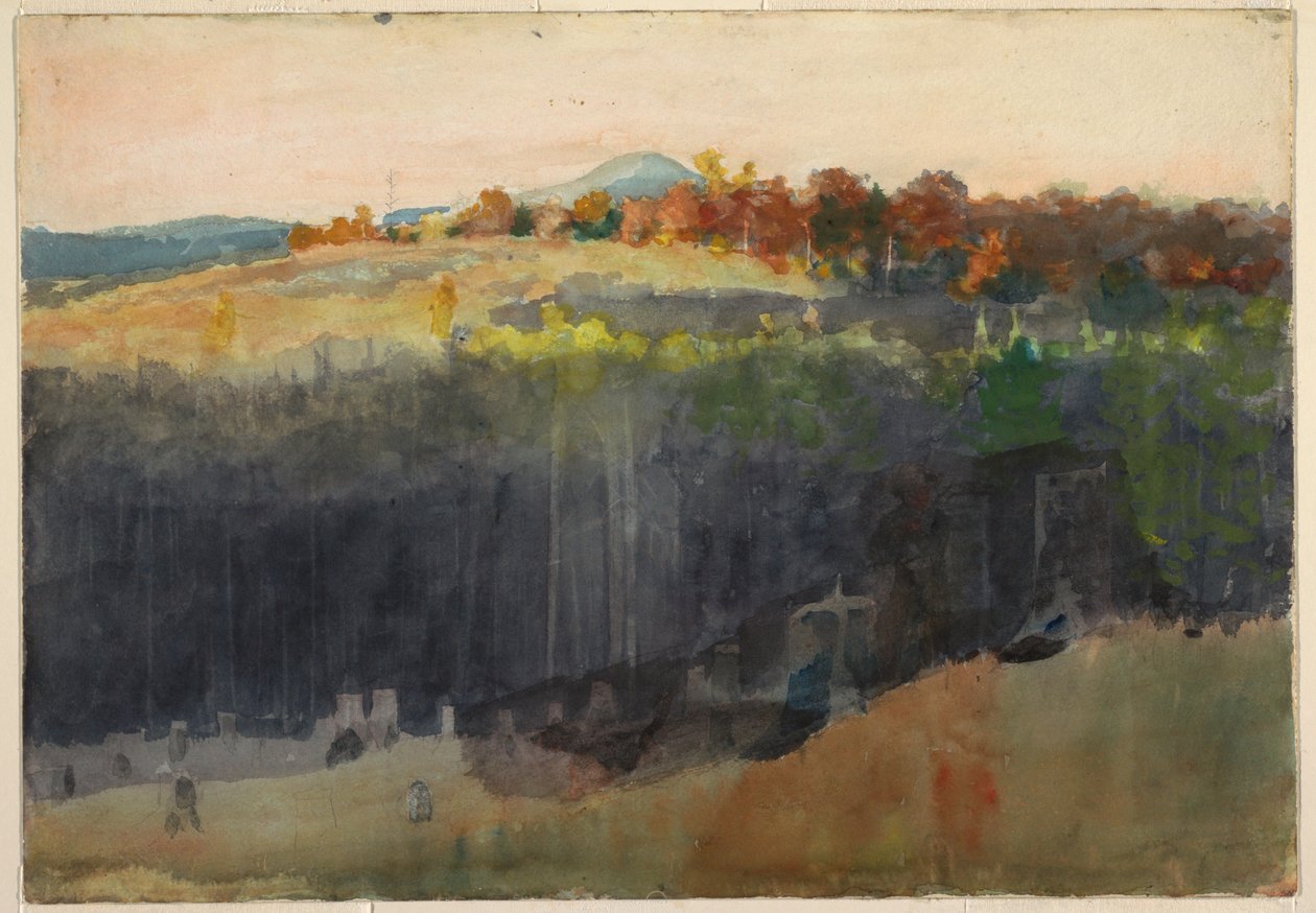 Dessin, vallée et colline, Adirondacks, 1889-94 - Winslow Homer