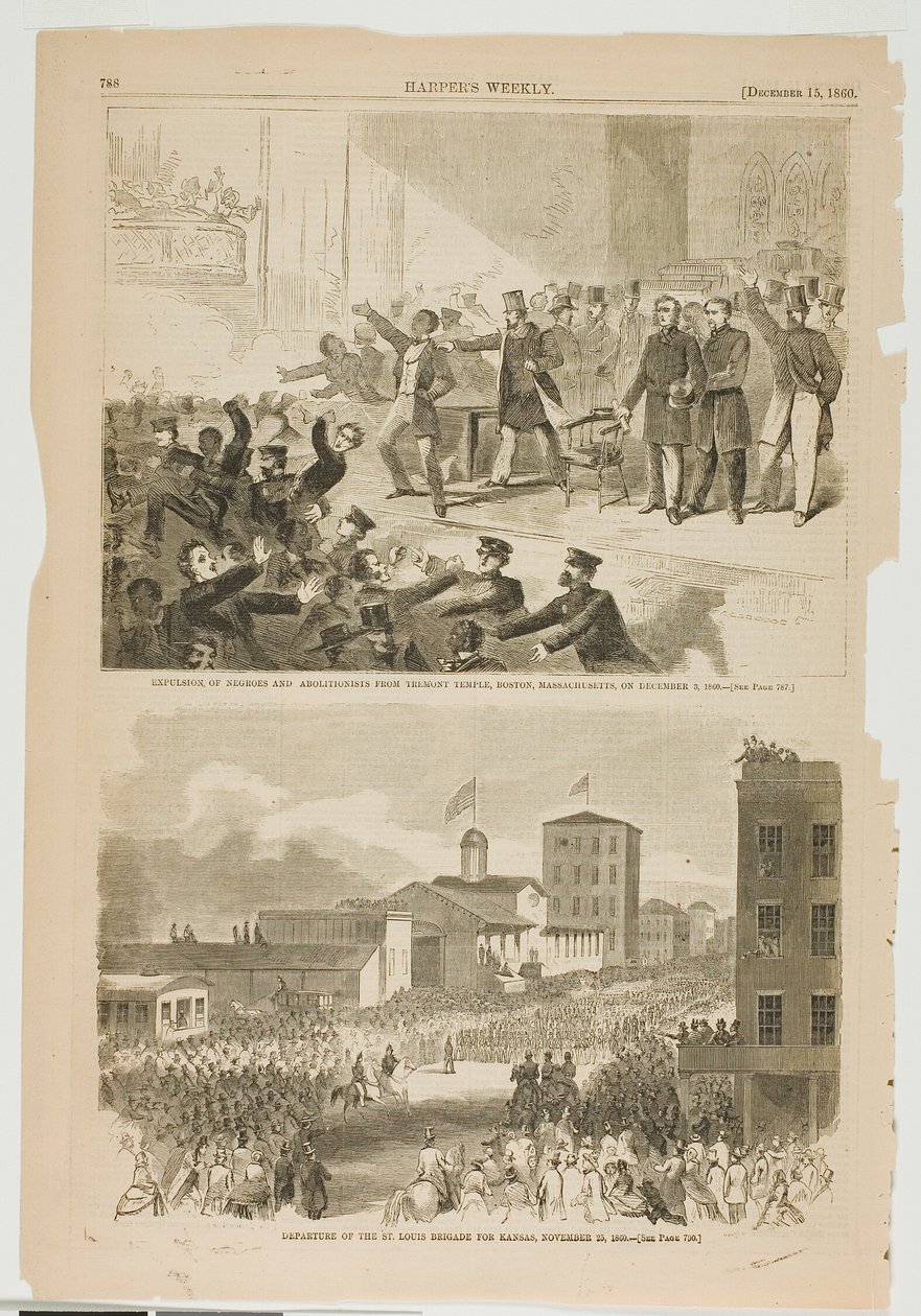 Expulsion des Noirs et des abolitionnistes du Temple Tremont, Boston, Massachusetts, le 3 décembre 1860 - Winslow Homer