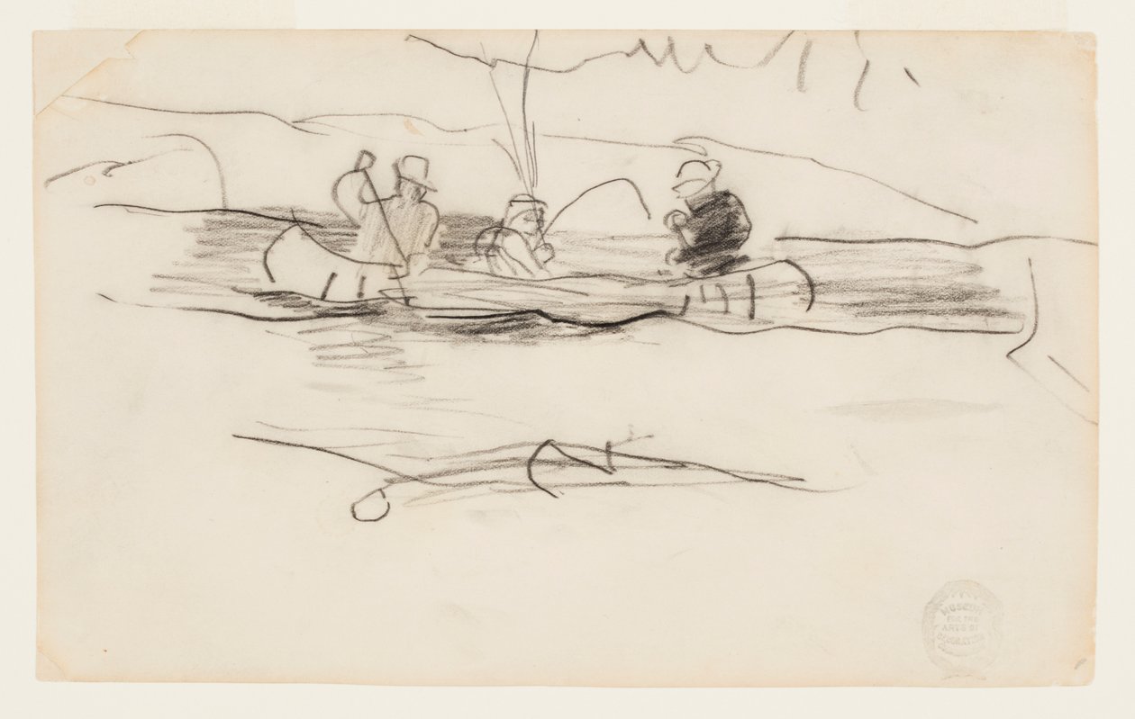 Pêcheur et deux autres hommes dans un canoë - Winslow Homer