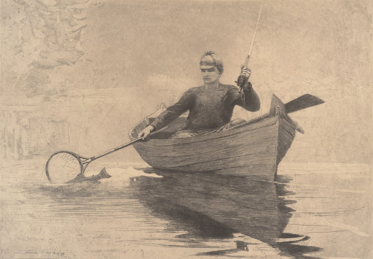Pêche à la mouche, lac Saranac, 1889 - Winslow Homer