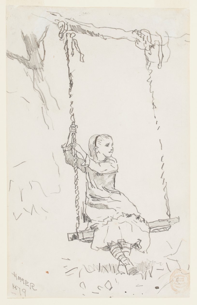 Fille sur une balançoire - Winslow Homer