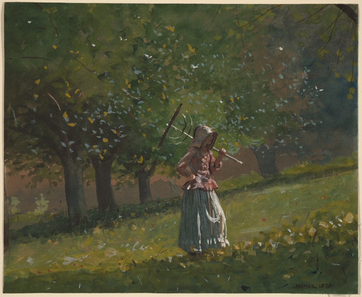 Jeune fille au râteau à foin - Winslow Homer
