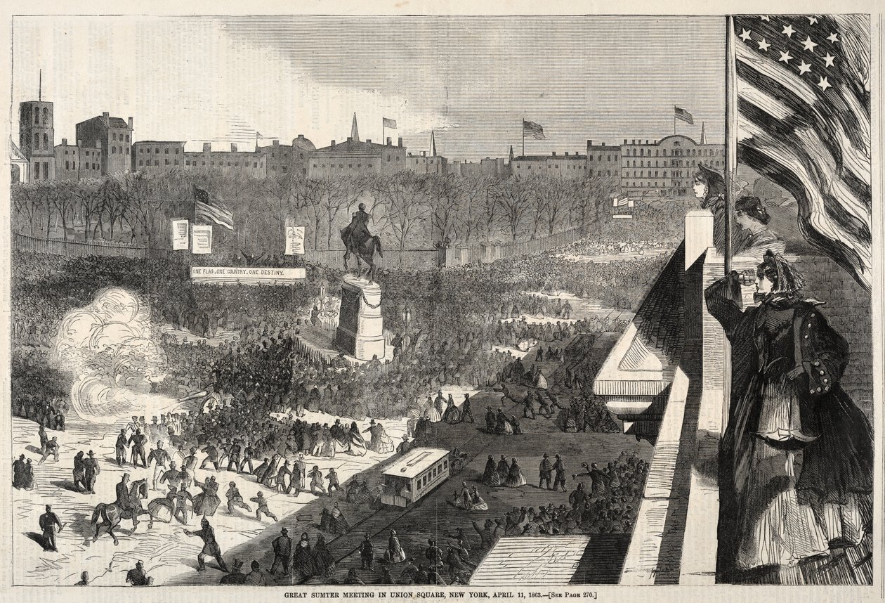 Grande réunion de Sumter à Union Square, New York, le 11 avril 1863 - Winslow Homer