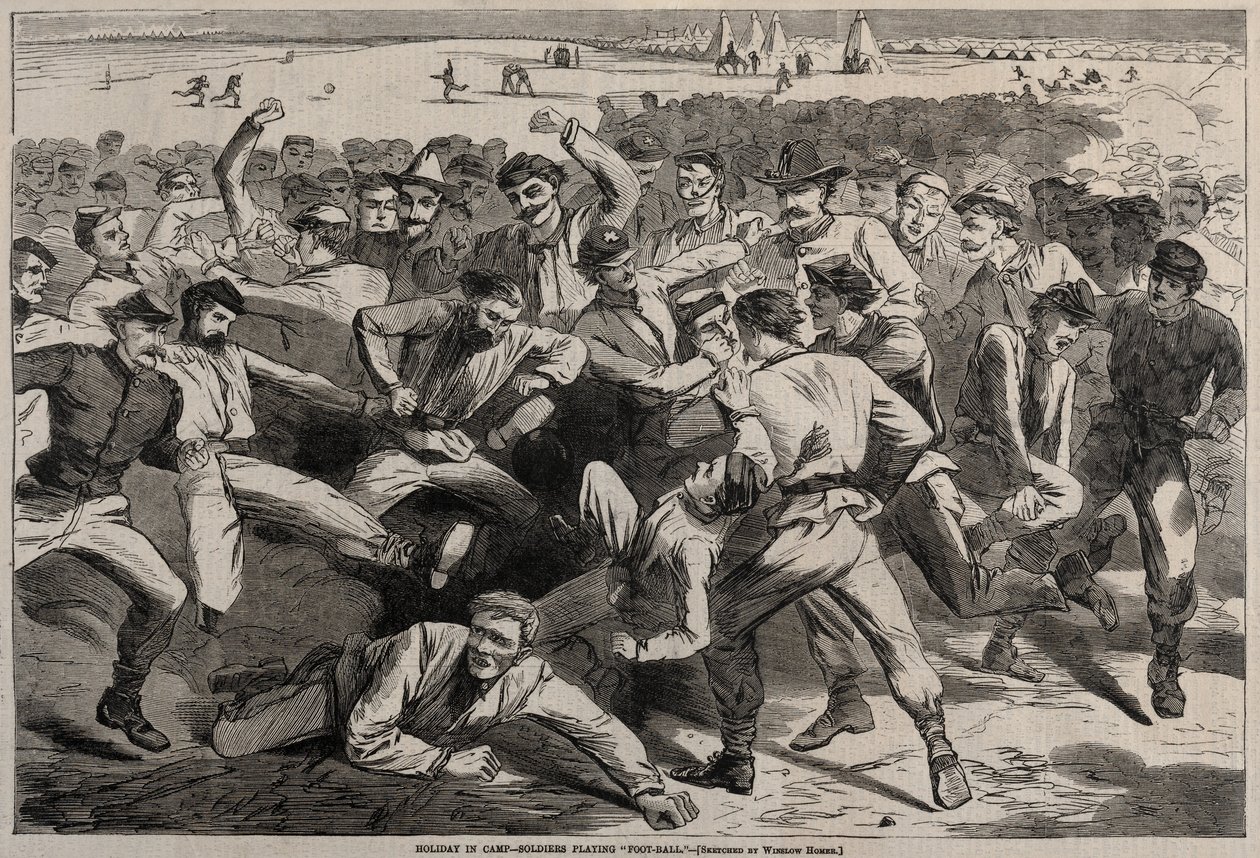 Vacances au camp - Soldats jouant au football - Winslow Homer