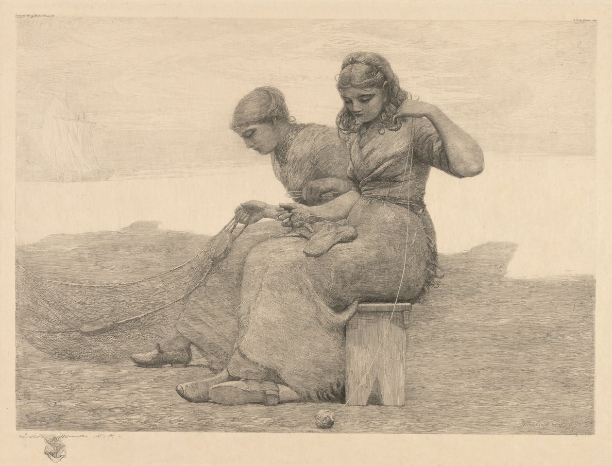 Réparer les déchirures, 1888 - Winslow Homer