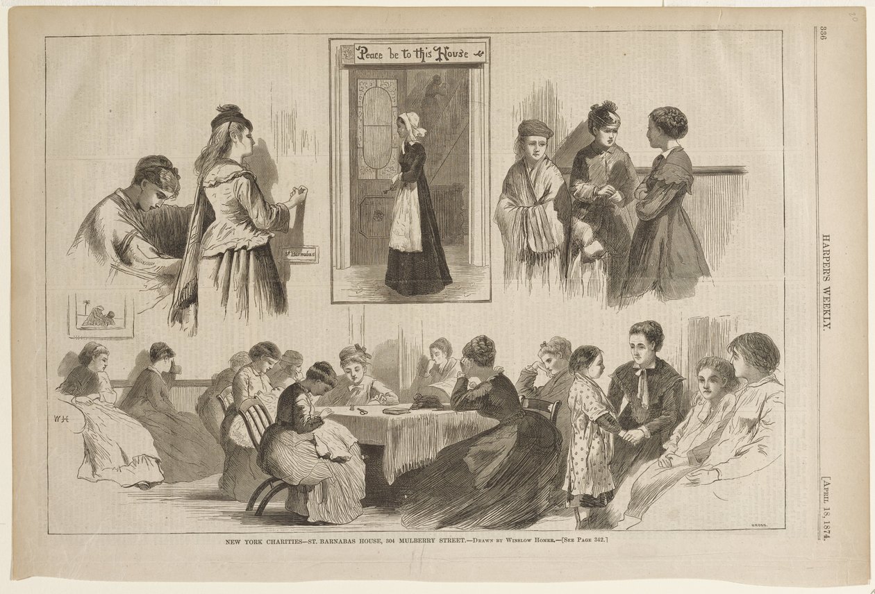 Œuvres de bienfaisance de New York - Maison Saint-Barnabé, 304 Mulberry Street - Winslow Homer