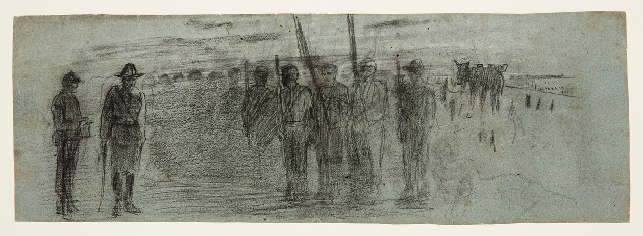 Officier et aide inspectant un escadron - Winslow Homer
