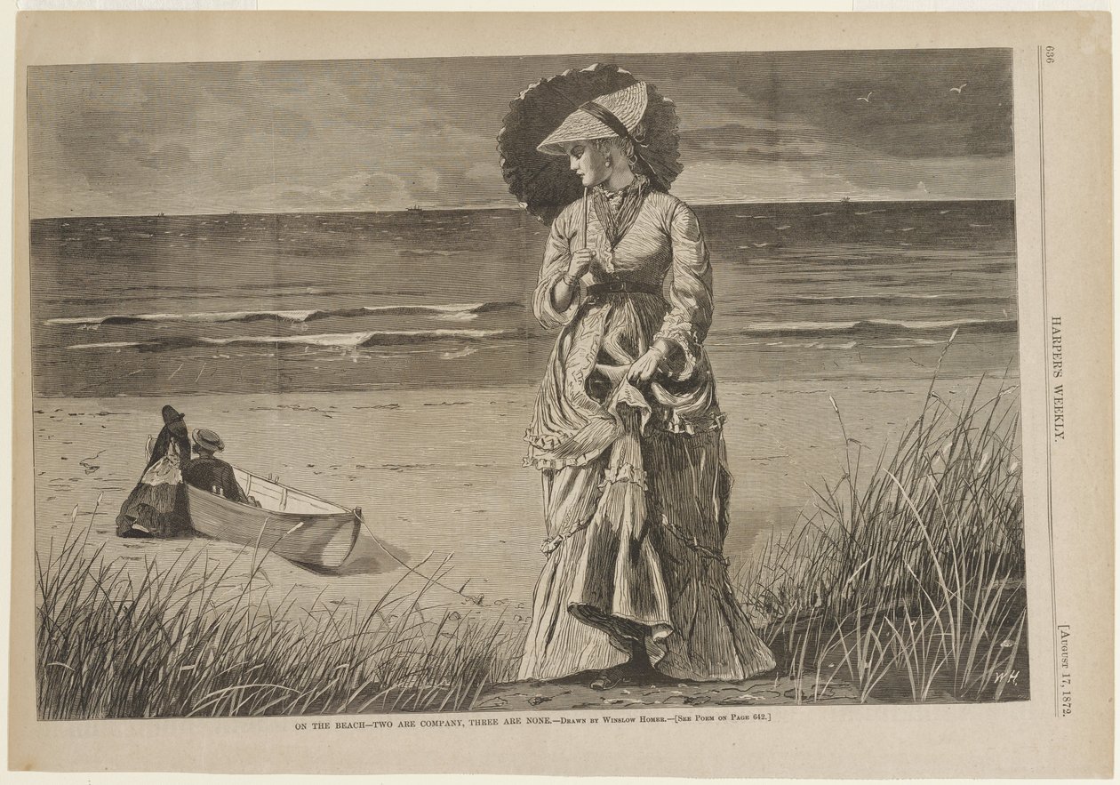 Sur la plage - Deux font compagnie, trois non - Winslow Homer