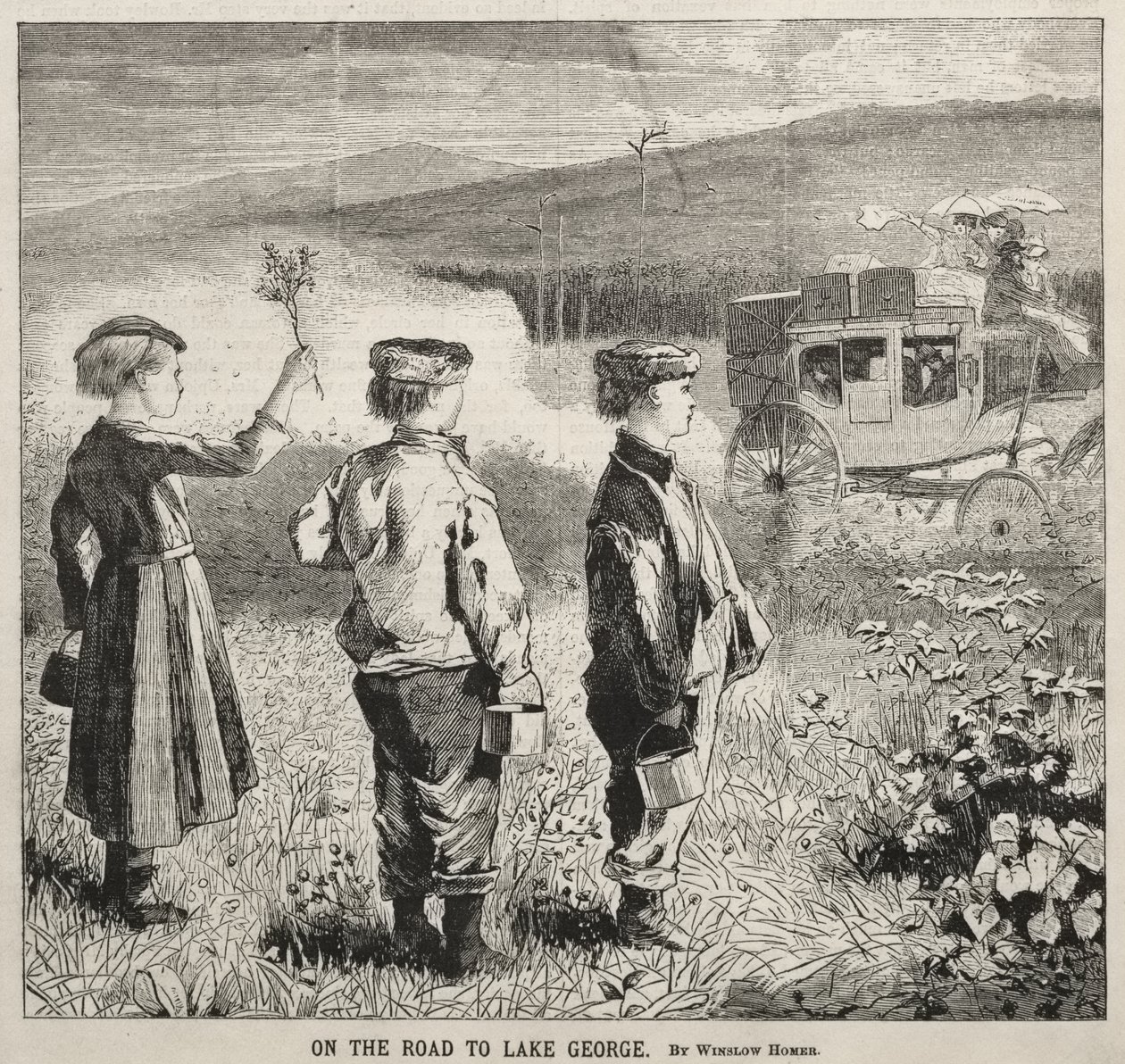 Sur la route du lac George - Winslow Homer