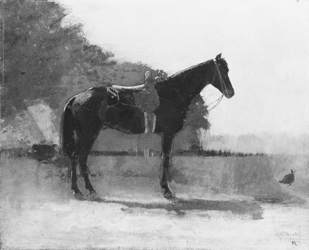 Cheval de selle dans la cour de la ferme - Winslow Homer