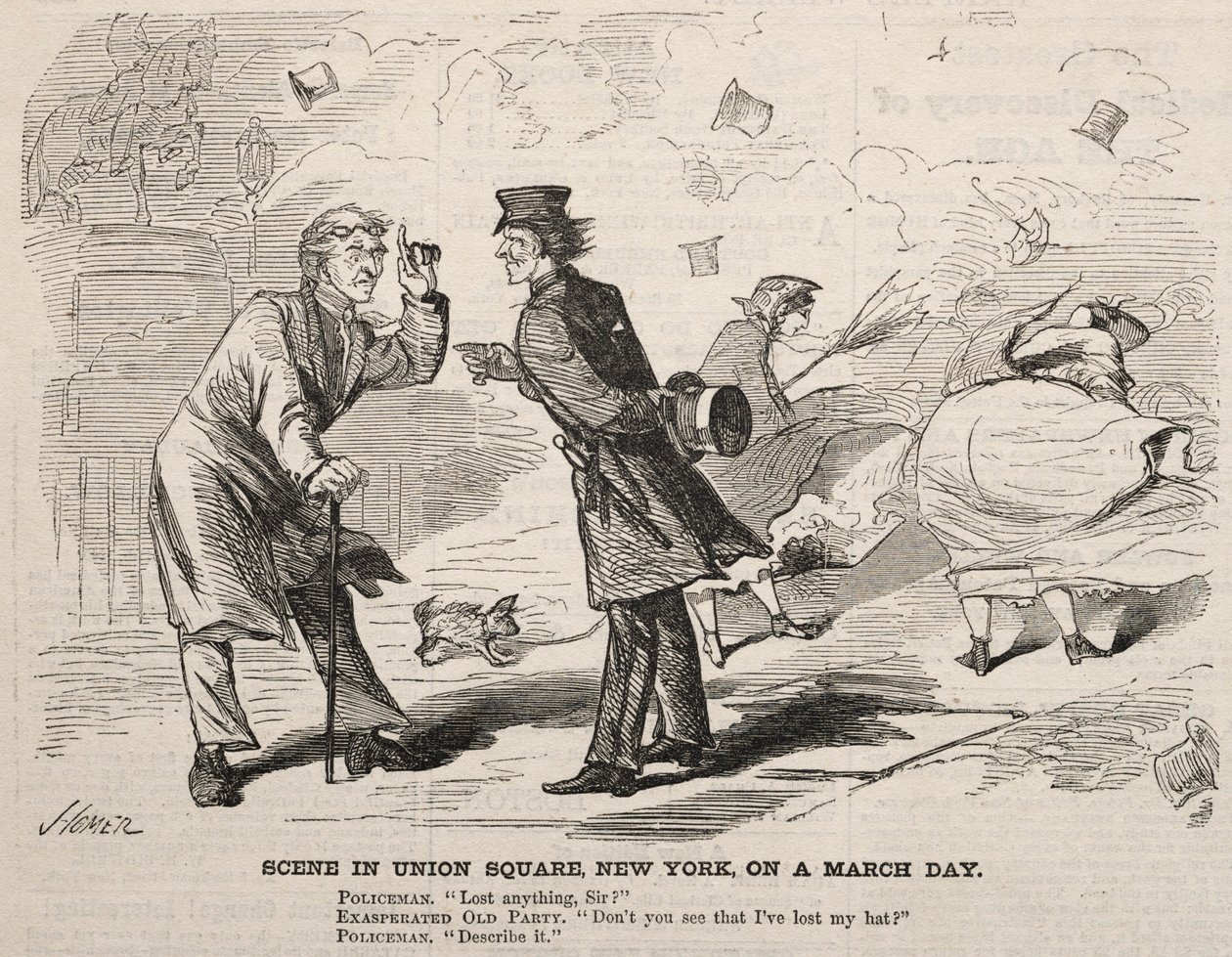 Scène à Union Square, New York, un jour de mars - Winslow Homer