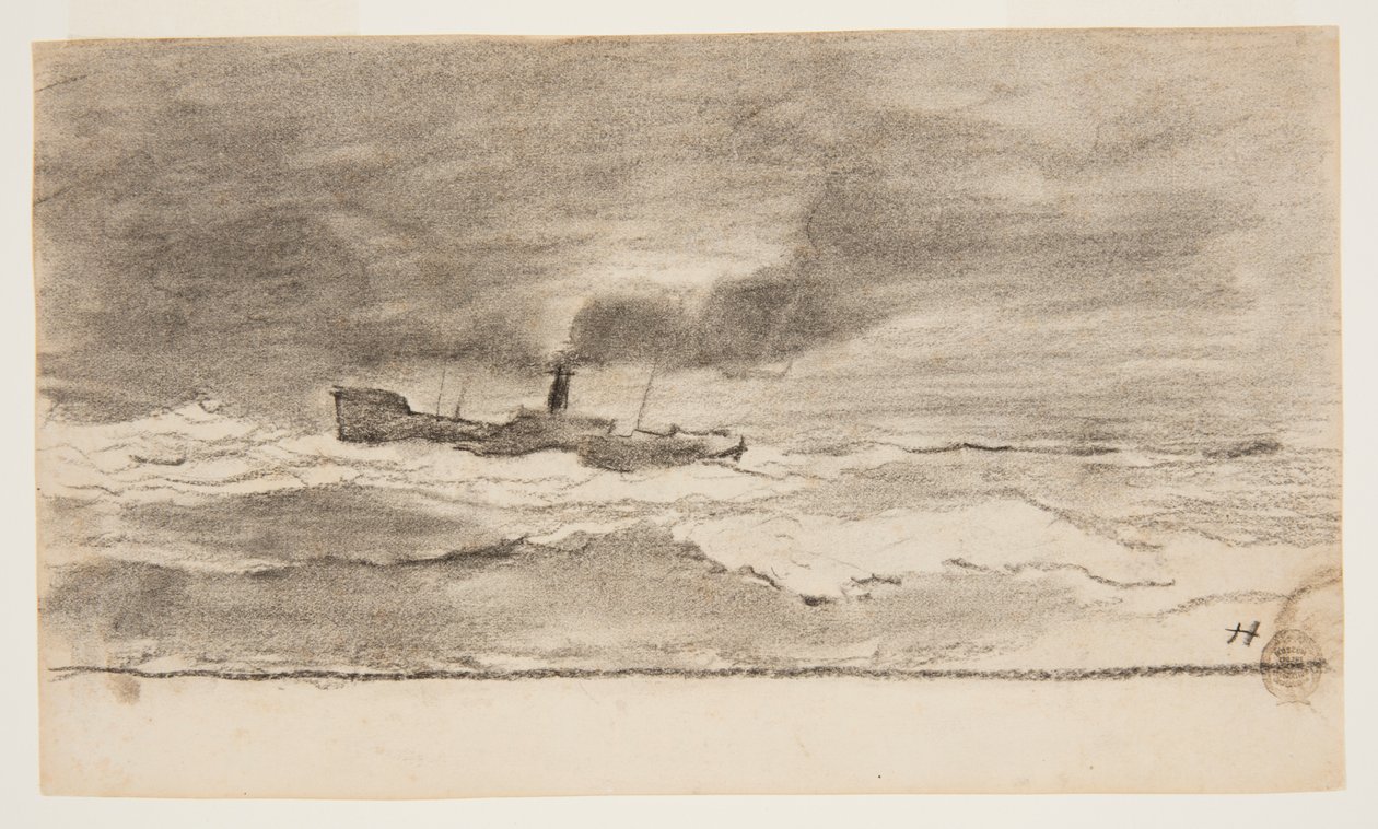 Paysage marin avec chalutier, Cullercoats, Angleterre - Winslow Homer