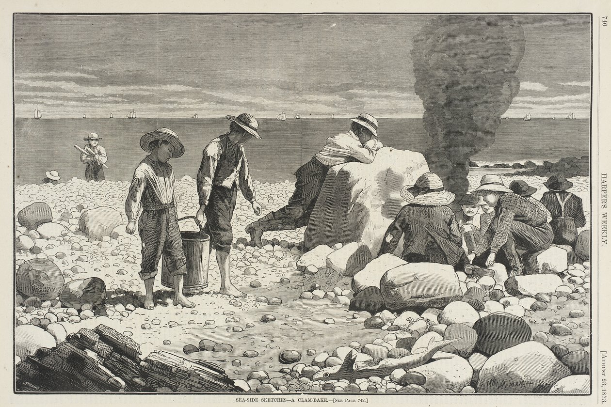 Esquisses balnéaires - Un « clam bake » - Winslow Homer