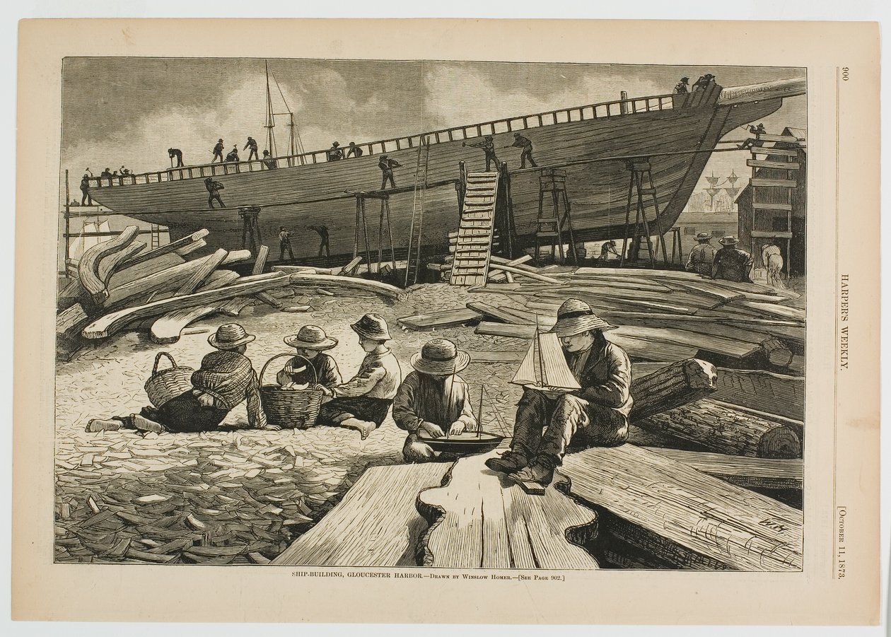 Construction navale, port de Gloucester - Winslow Homer