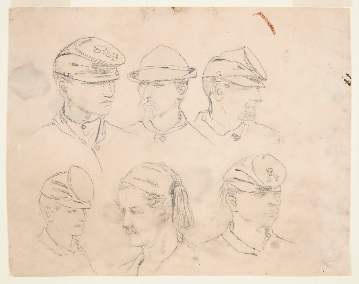 Six études de têtes de soldats - Winslow Homer