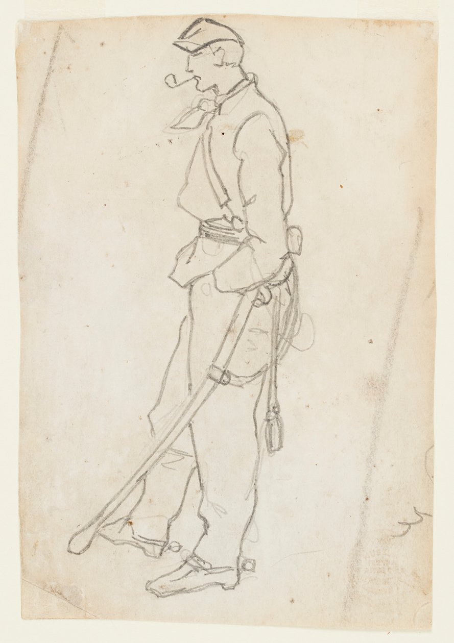 Soldat avec épée et pipe - Winslow Homer