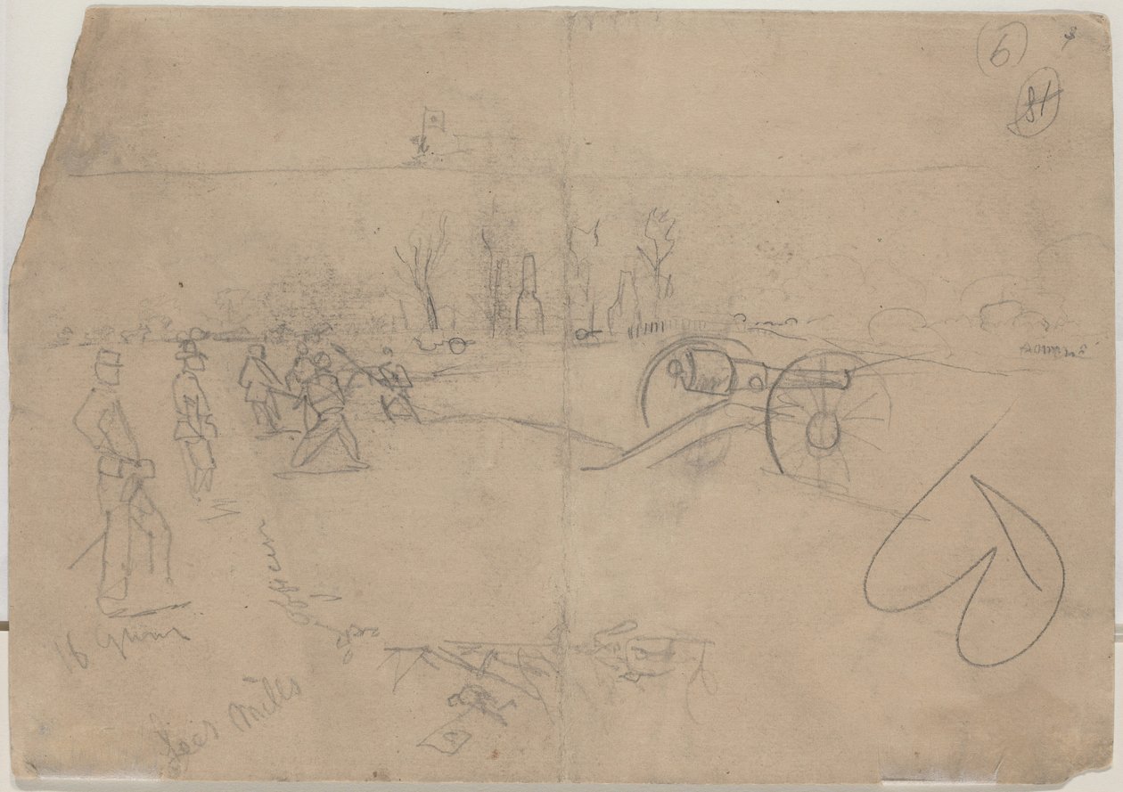 Soldats et canon [verso] - Winslow Homer