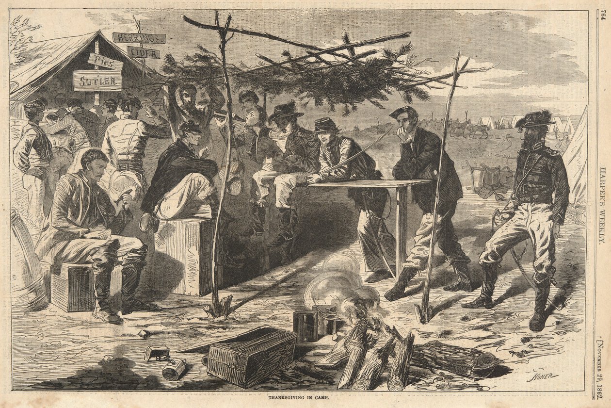Action de Grâce au Camp, de Harper - Winslow Homer