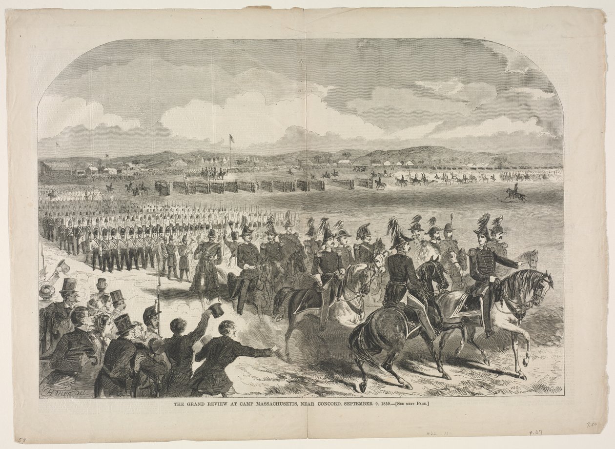 La grande revue militaire au Camp Massachusetts, près de Concord, le 9 septembre 1859 - Winslow Homer
