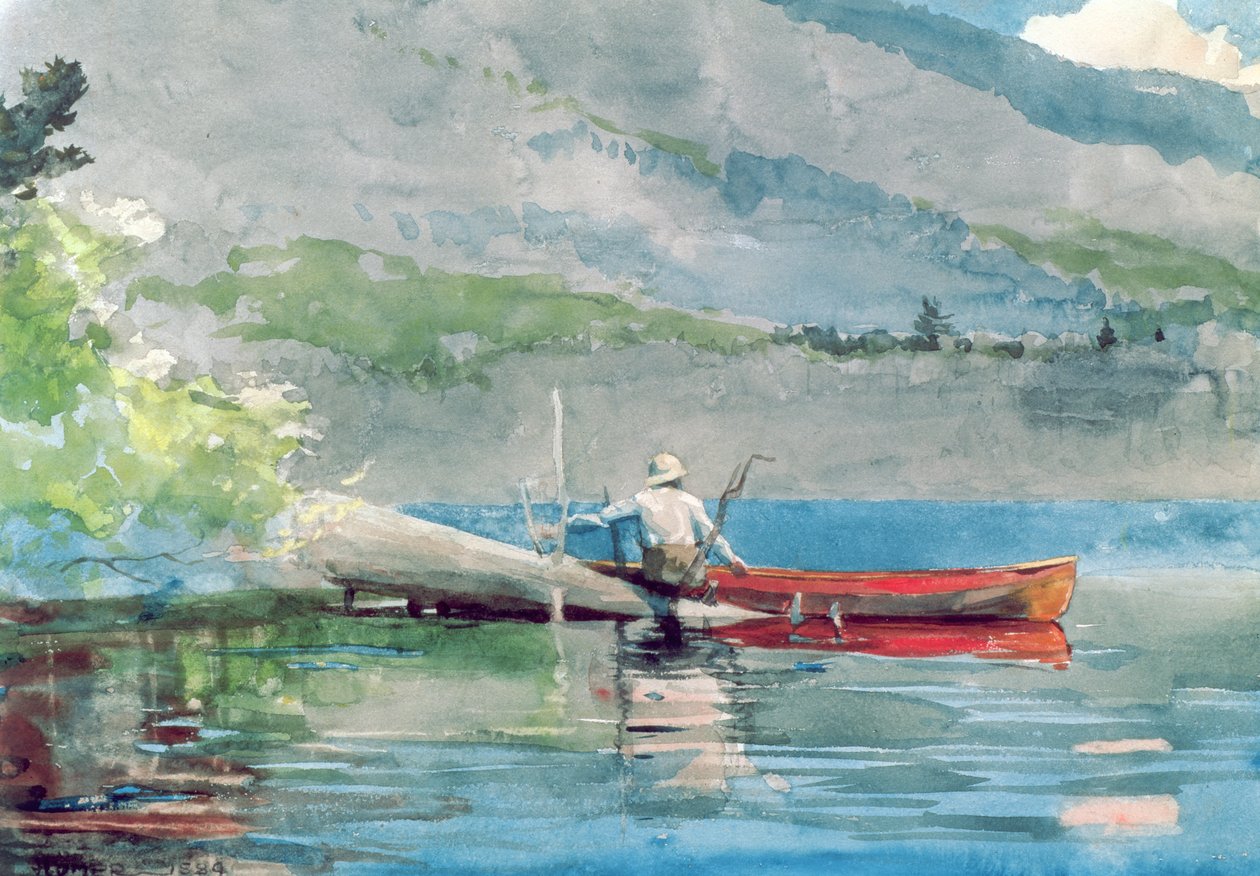 Le canoë rouge, 1884 - Winslow Homer