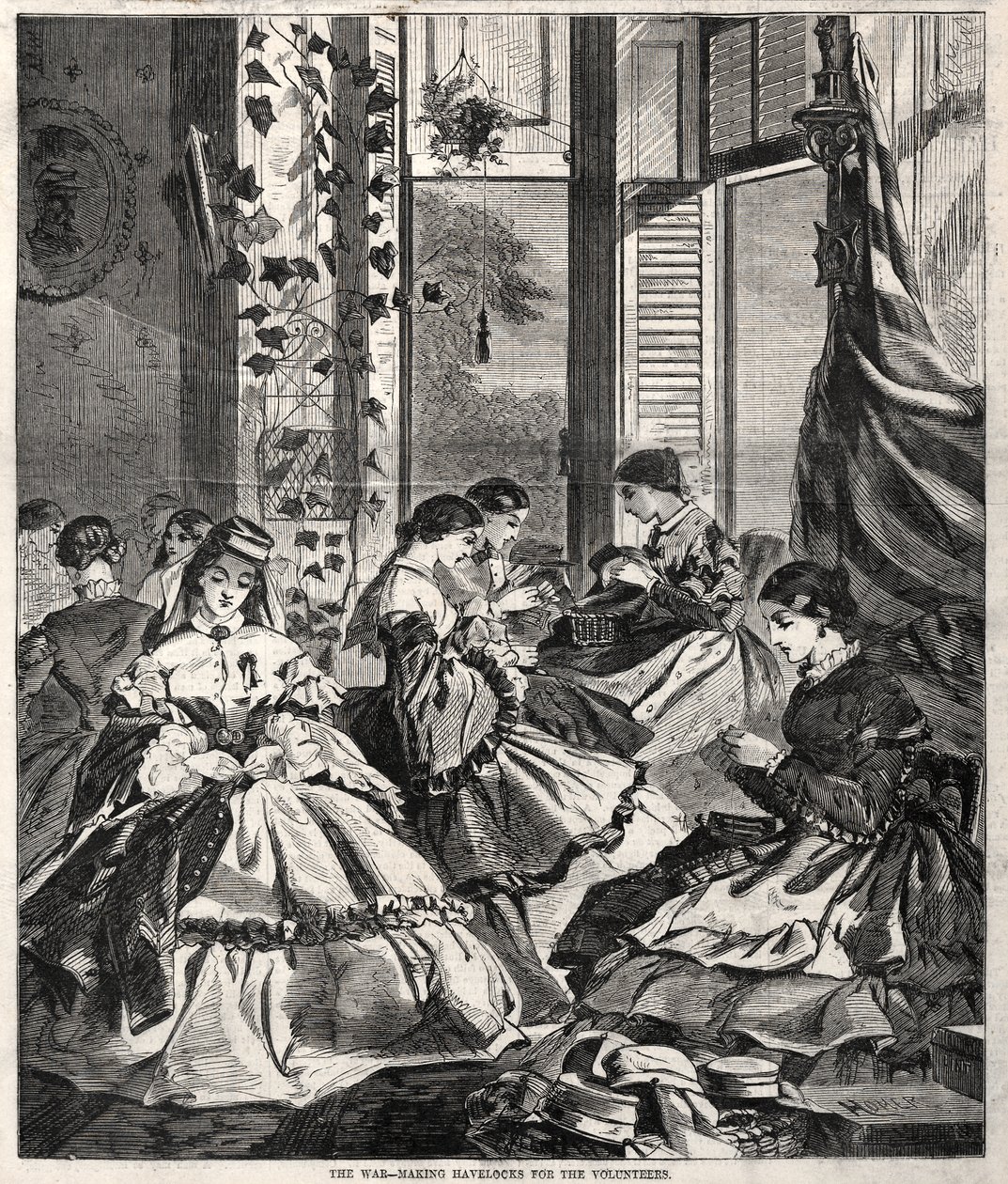 La guerre – La fabrication de casques Havelock pour les volontaires - Winslow Homer