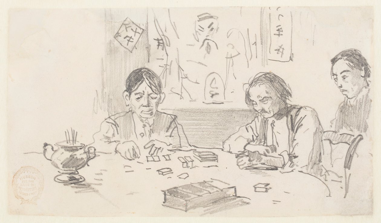 Trois Chinois jouant aux dominos dans un club de Baxter Street, New York City - Winslow Homer