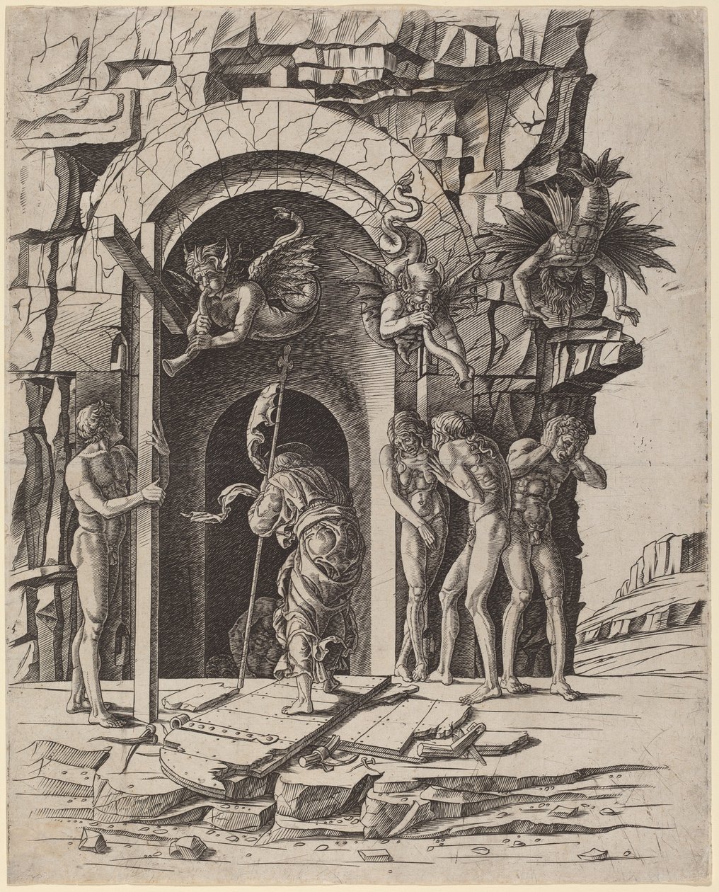 Descente aux limbes - Workshop of Andrea Mantegna