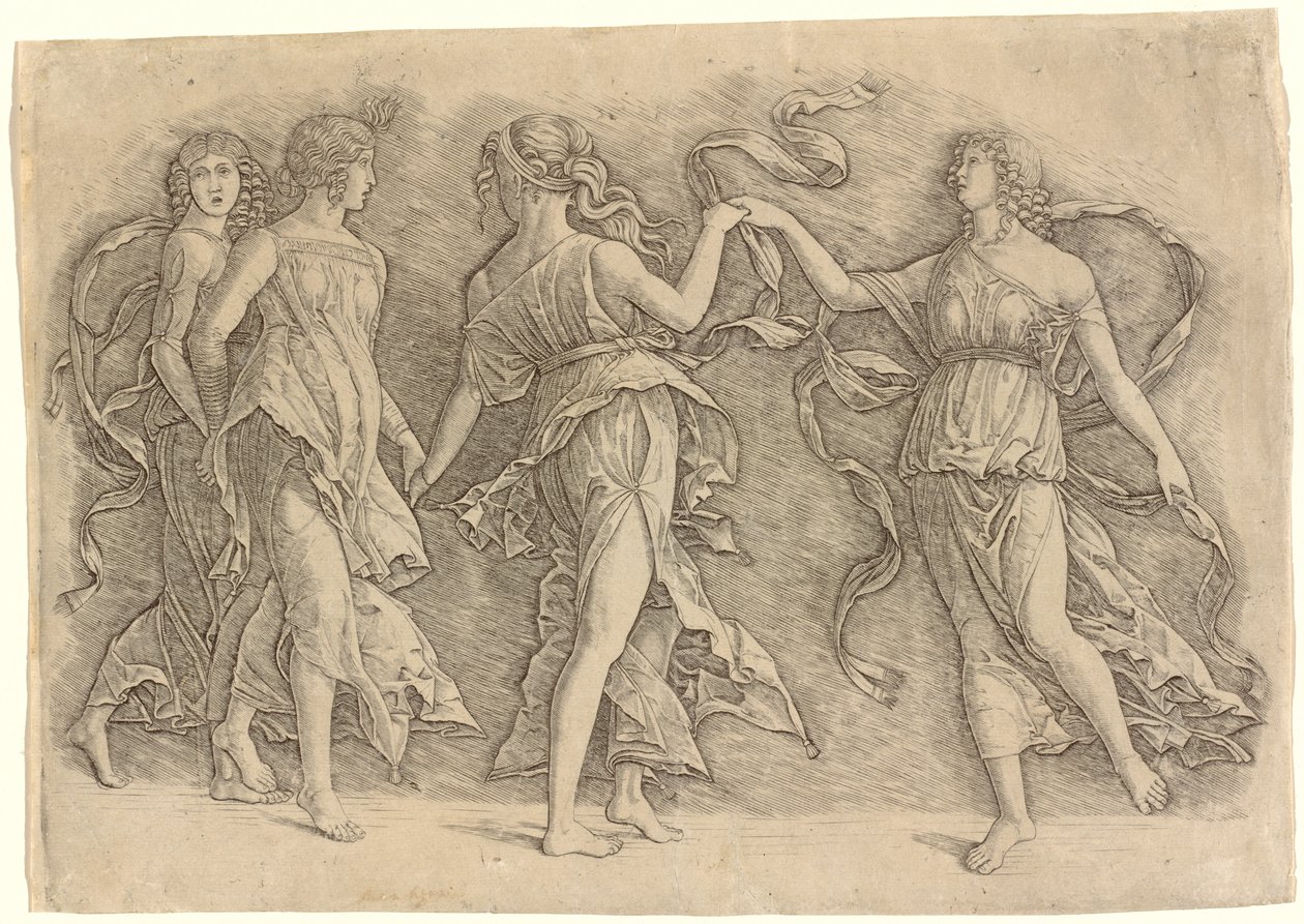 Quatre muses dansantes - Workshop of Andrea Mantegna