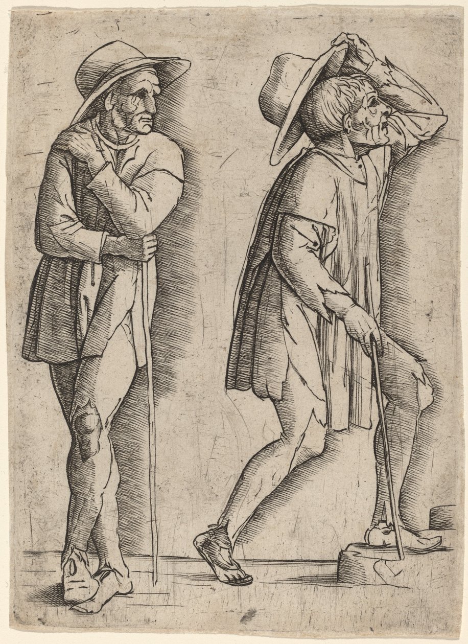 Deux paysans - Workshop of Andrea Mantegna