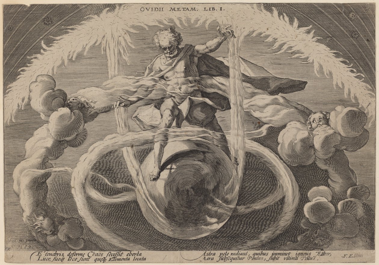 Chaos : Le dénouement du chaos, ou la création des éléments - Workshop of Hendrick Goltzius, after Hendrick Goltzius
