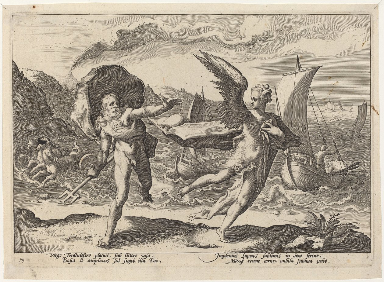 Coronis Transformée en Corbeau - Workshop of Hendrick Goltzius, after Hendrick Goltzius