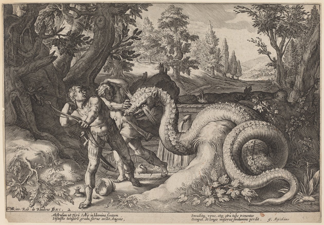 Le dragon dévorant les compagnons de Cadmus - Workshop of Hendrick Goltzius, after Hendrick Goltzius
