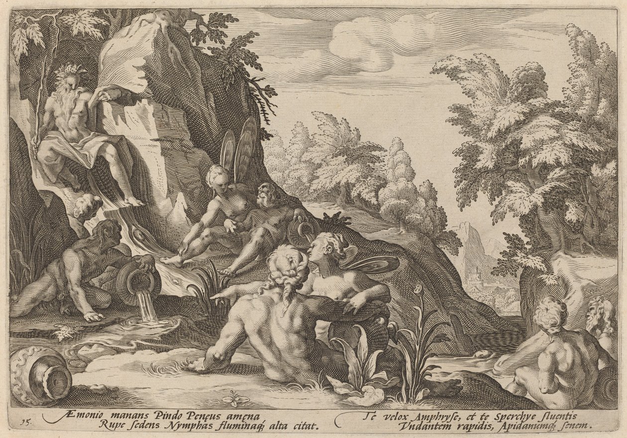 Le dieu fleuve Pénée entouré d