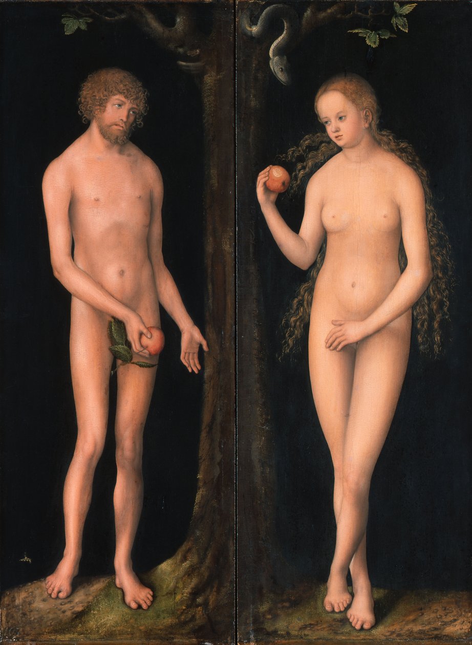 Allemand : Adam und Eva Adam et Eve - workshop of Lucas Cranach the Elder